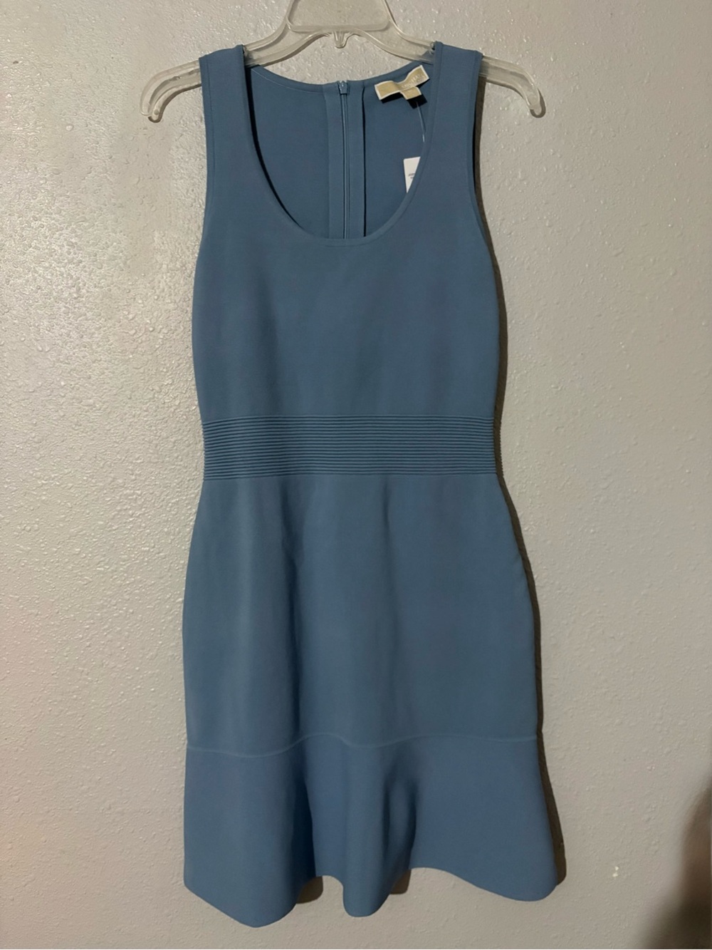 NWT Michael Kors Dusty Blue Sleeveless Scoop-Neck Fit & Flare Dress
